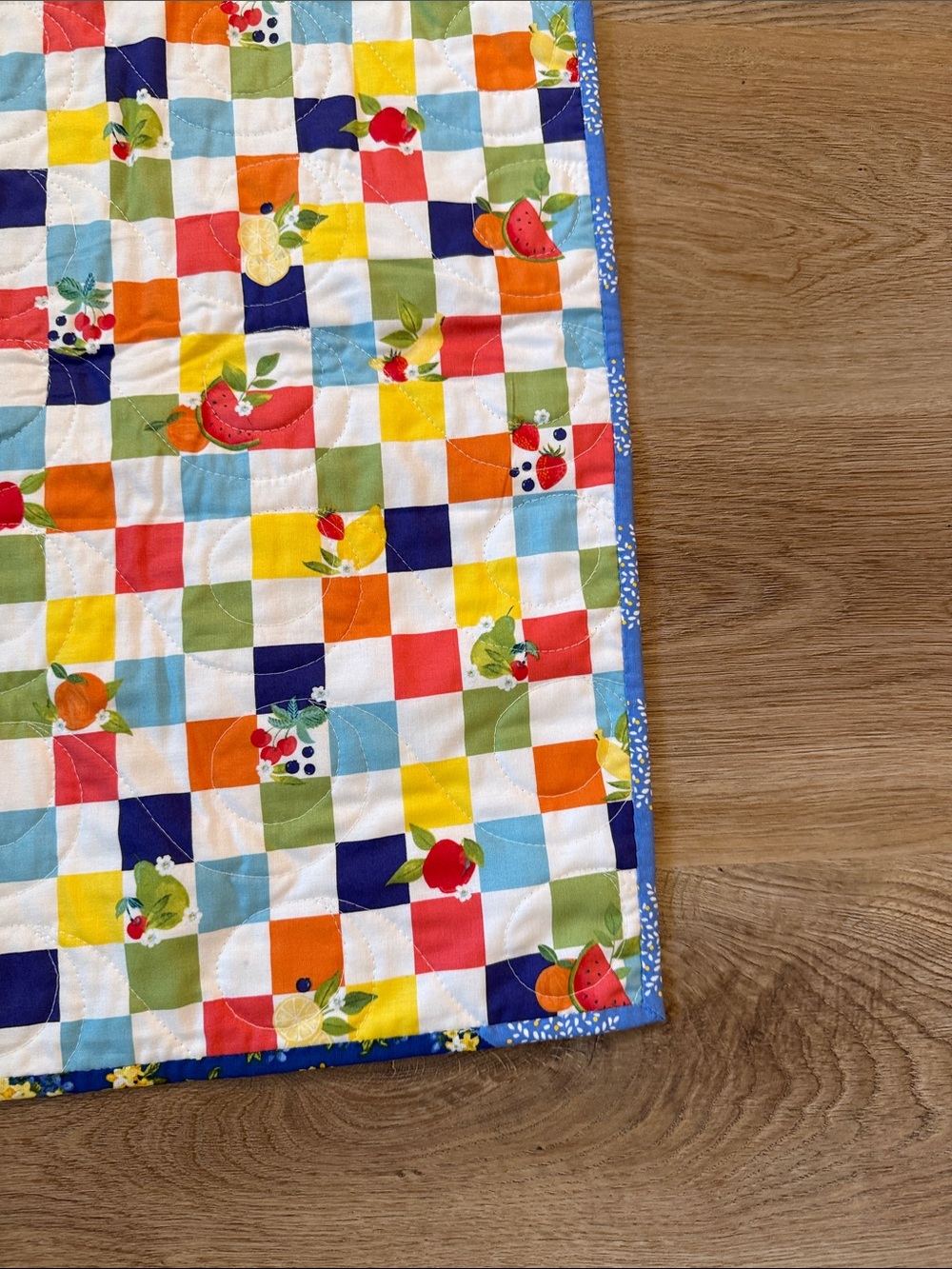 Handmade Patchwork Children’s Quilt in Pastel Multi Colors - Picture 9 of 9